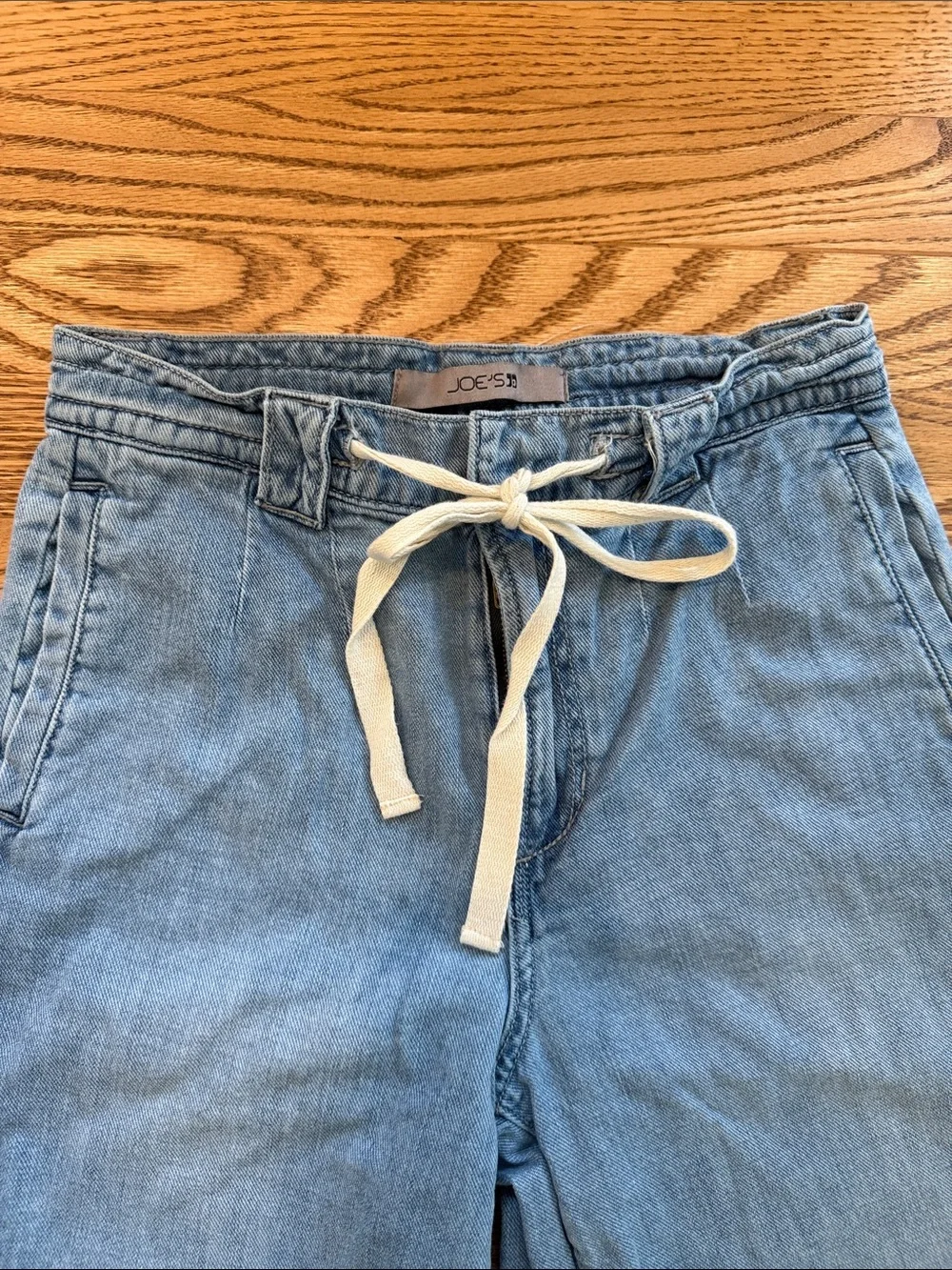 Joe's Jeans Light Blue Wide-Leg Drawstring Jeans - Picture 2 of 5